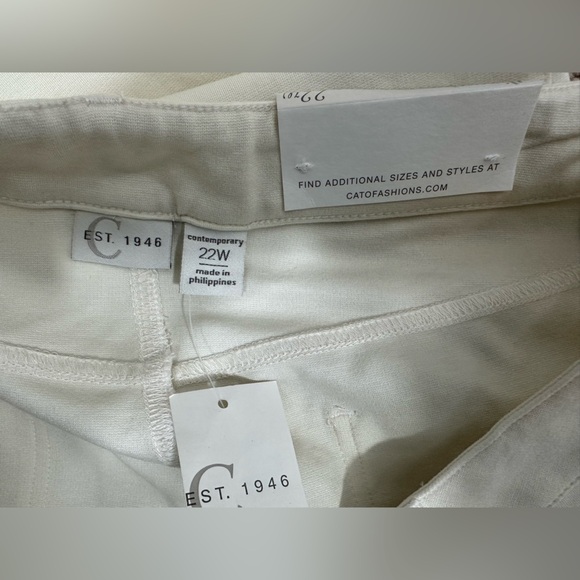 NWT Est 1946 Plus Sz 22W Off White Sportswear Pants sits below natural waist - Picture 5 of 9